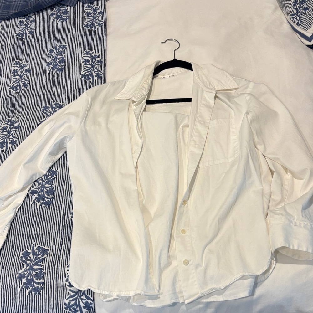 Reformation - Will Oversized Shirt - Ivory Button-Up Blouse